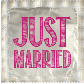 Préservatif JUST MARRIED LETTRAGE ROSE